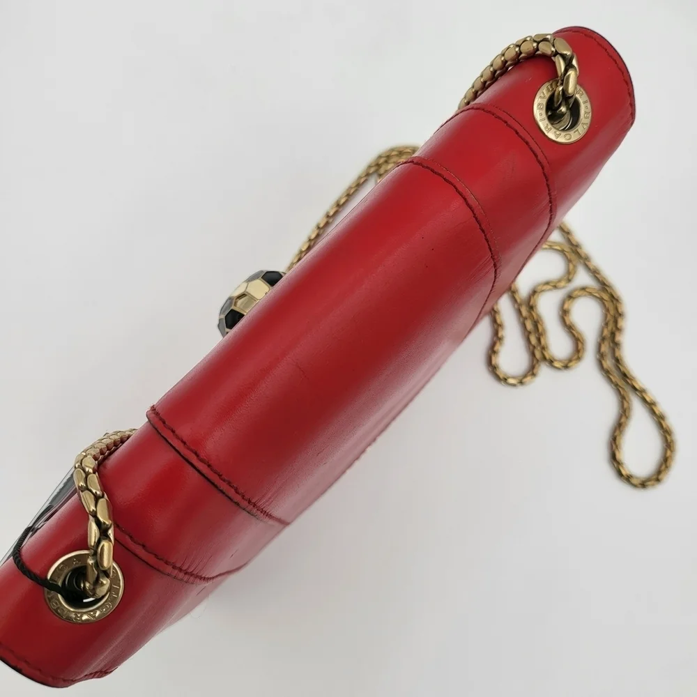 Bvlgari Serpenti Forever Designer Chain Leather Bag..Authentic w/COA...